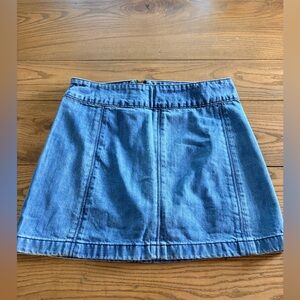 FREE PEOPLE A-Line Zip Denim Mini Skirt Size 8